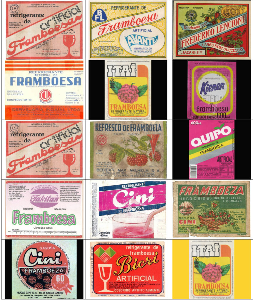 Rótulos refrigerantes de framboesa